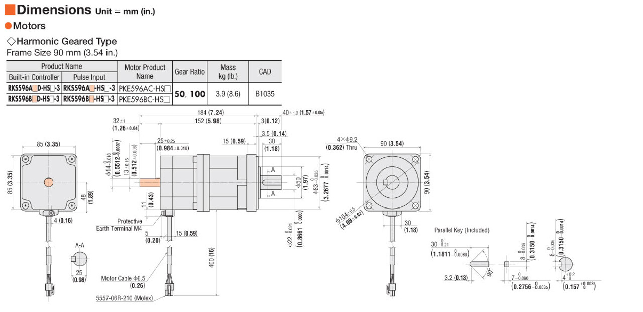 RKS596BA-HS50-3 - Dimensions