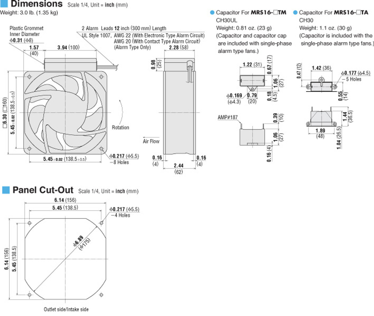 T-MRS16-BTM-F - Dimensions