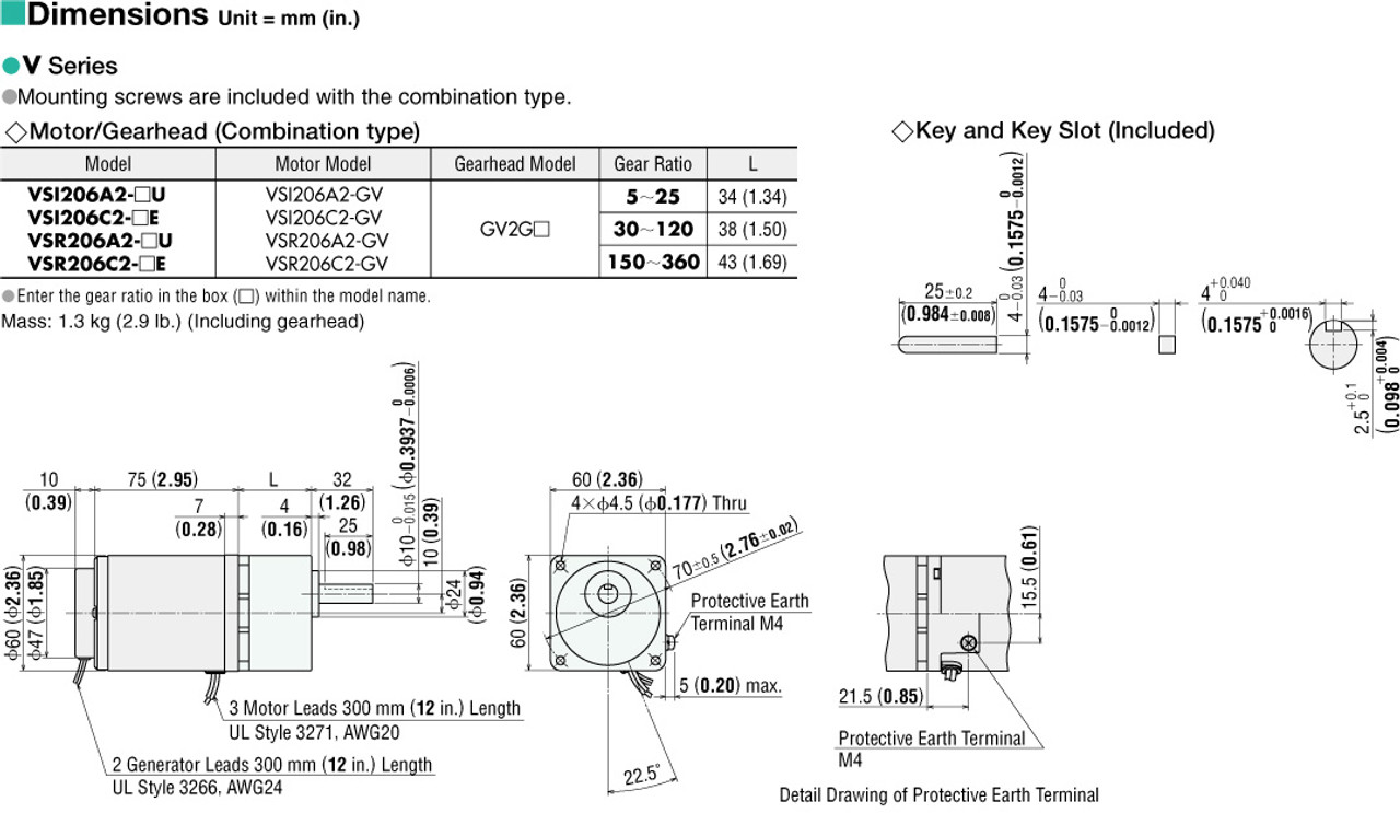 VSI206A2-50U - Dimensions