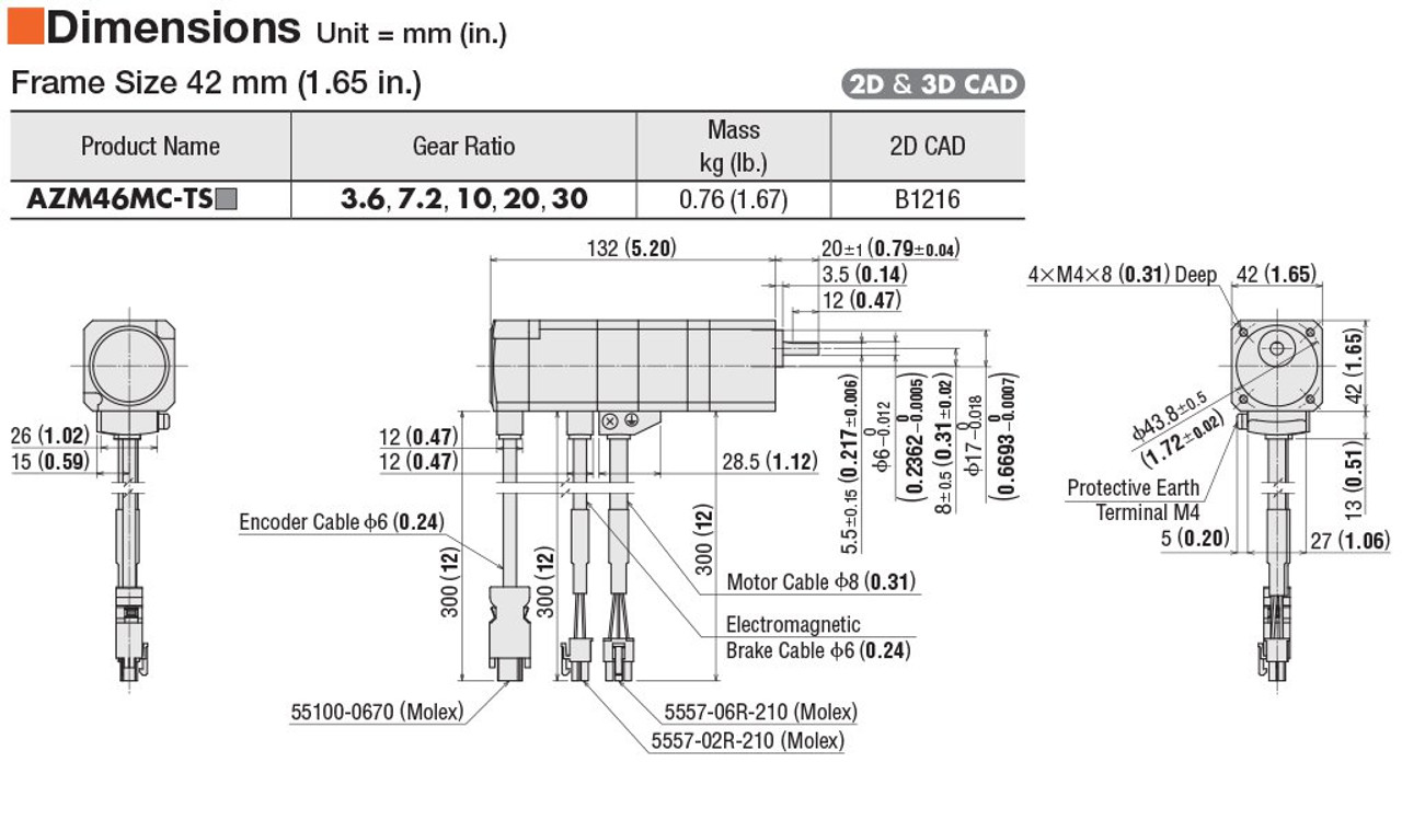 AZM46MC-TS10 - Dimensions