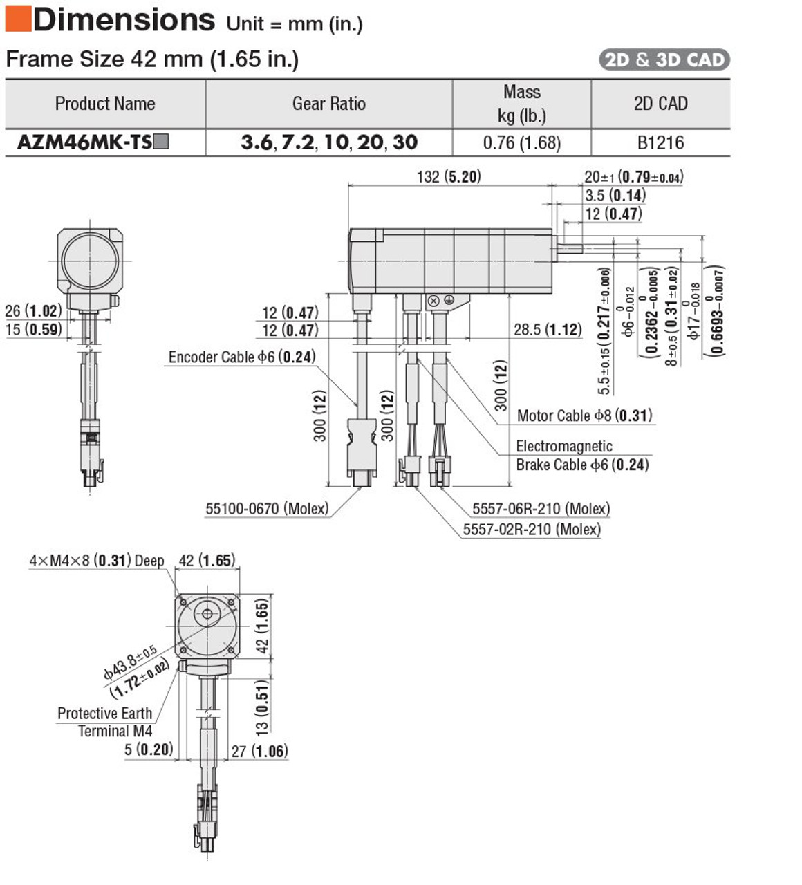 AZM46MK-TS3.6 - Dimensions