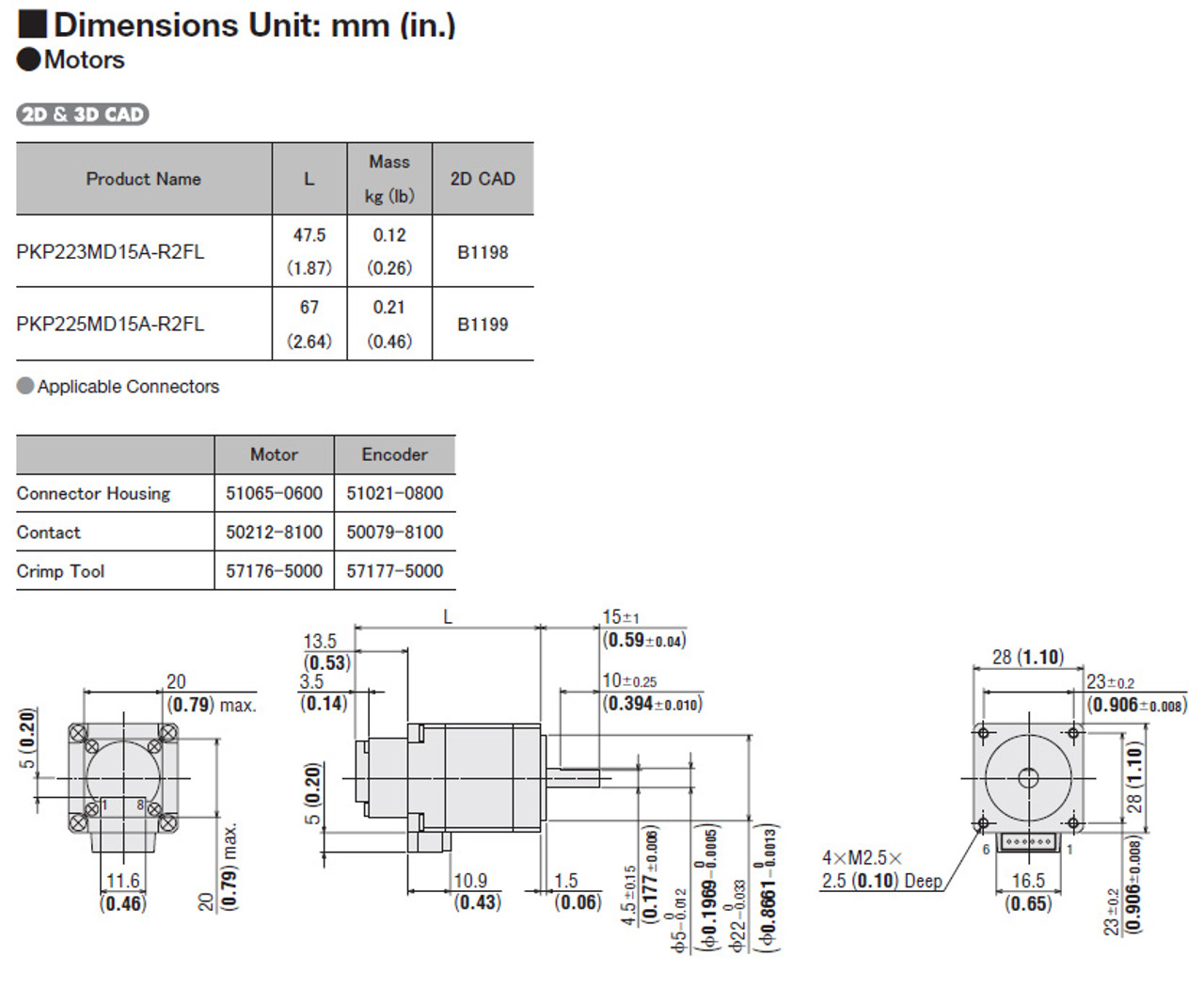 PKP223MD15A-R2FL - Dimensions