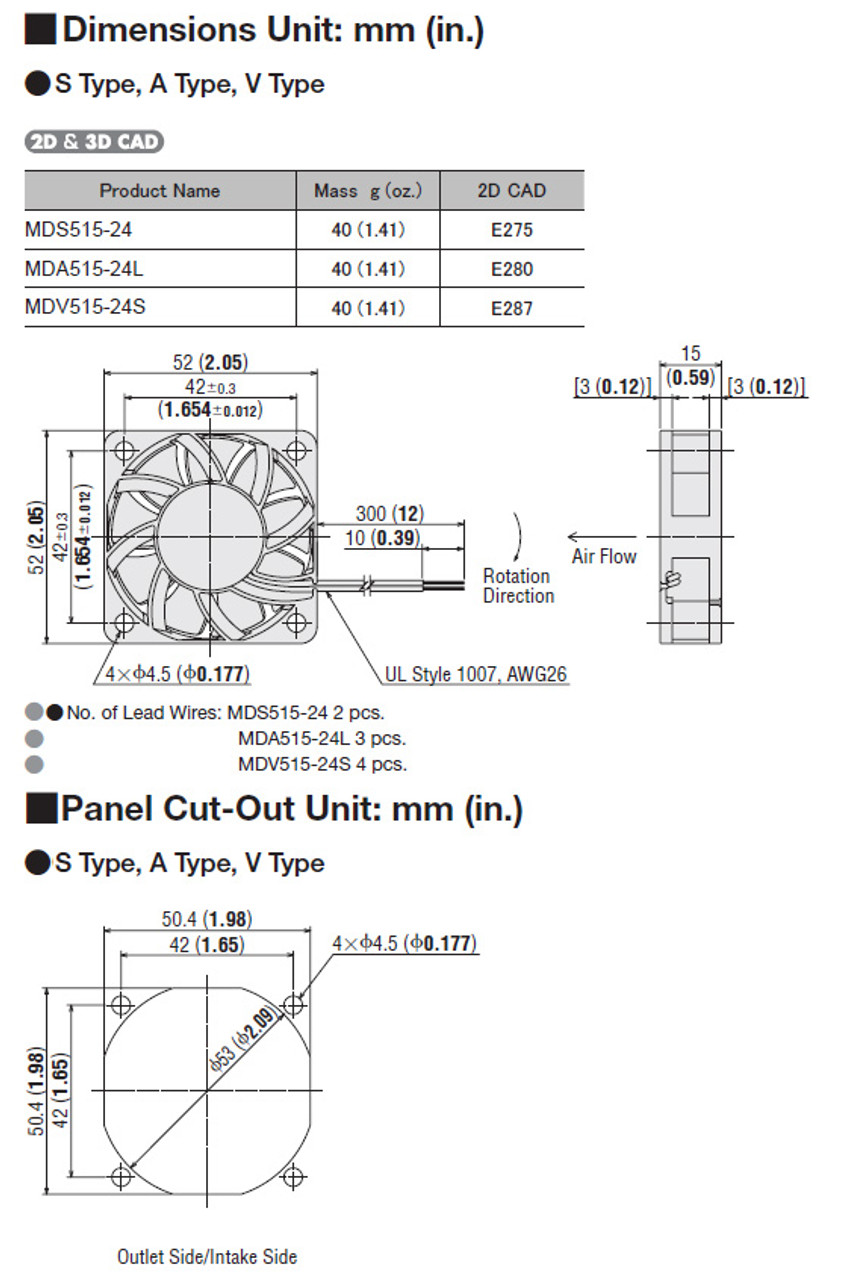 MDS515-24 - Dimensions