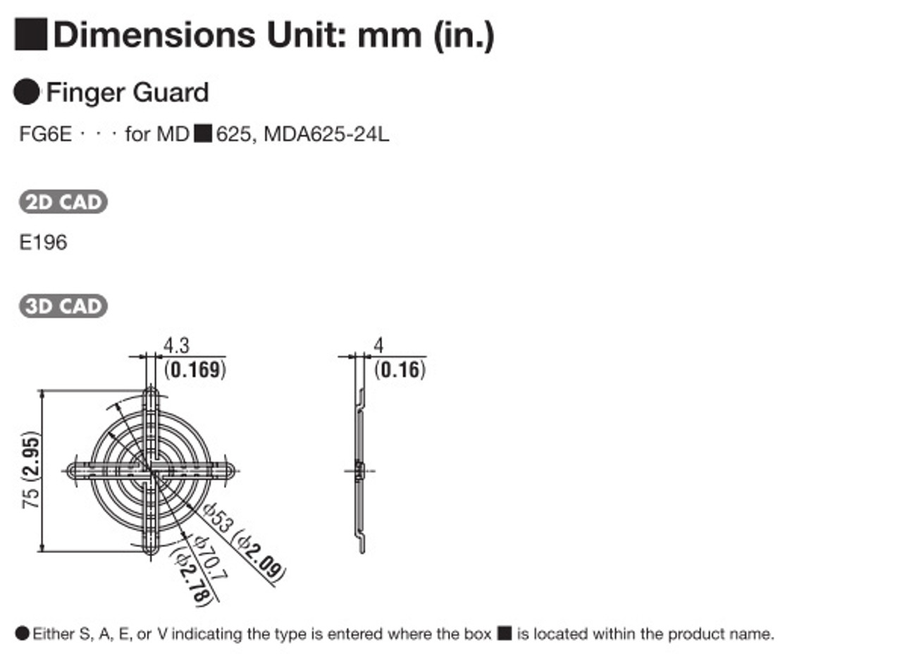 A-625-GF - Dimensions