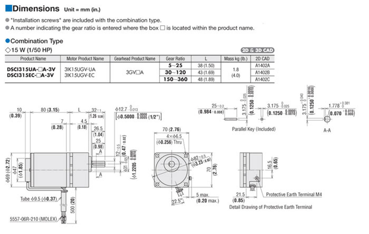 3IK15UUA-360A - Dimensions