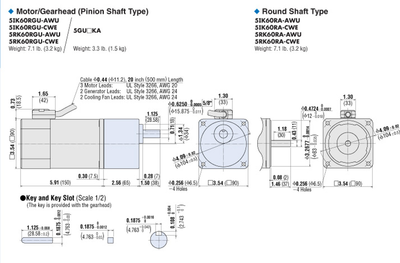 5RK60RA-CWE - Dimensions