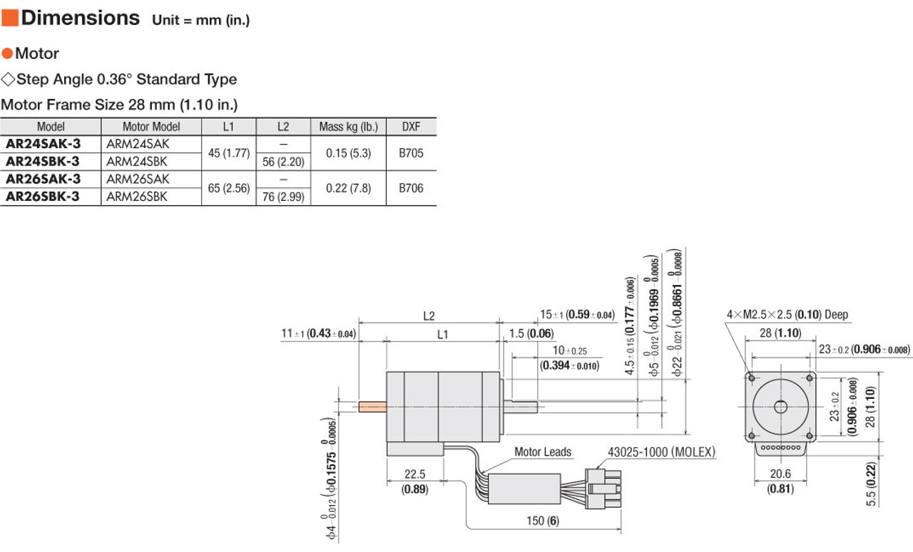 AR26SAK-3 - Dimensions