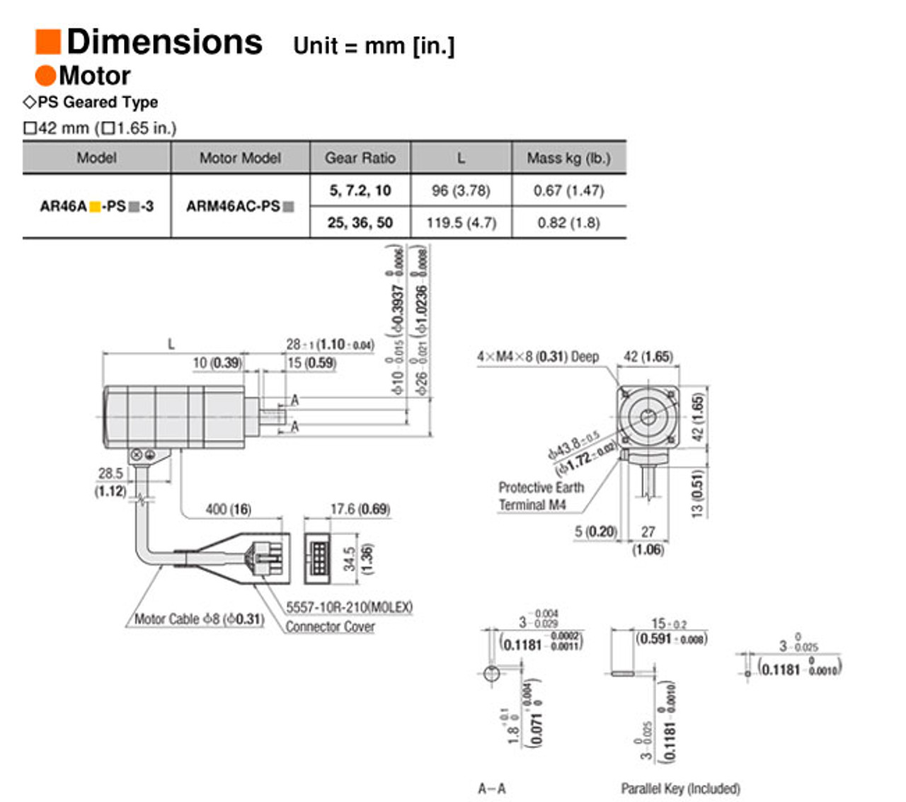 AR46ACD-PS50-3 - Dimensions