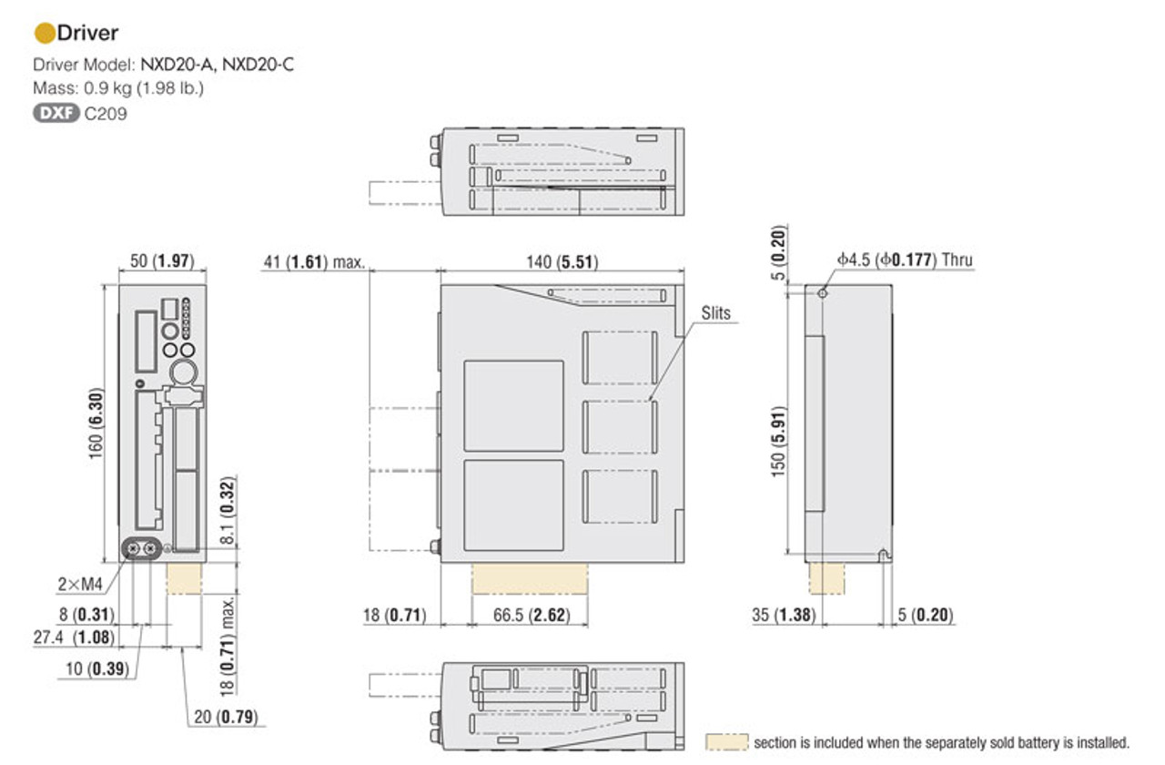 NX610AA-PS10-3 - Dimensions