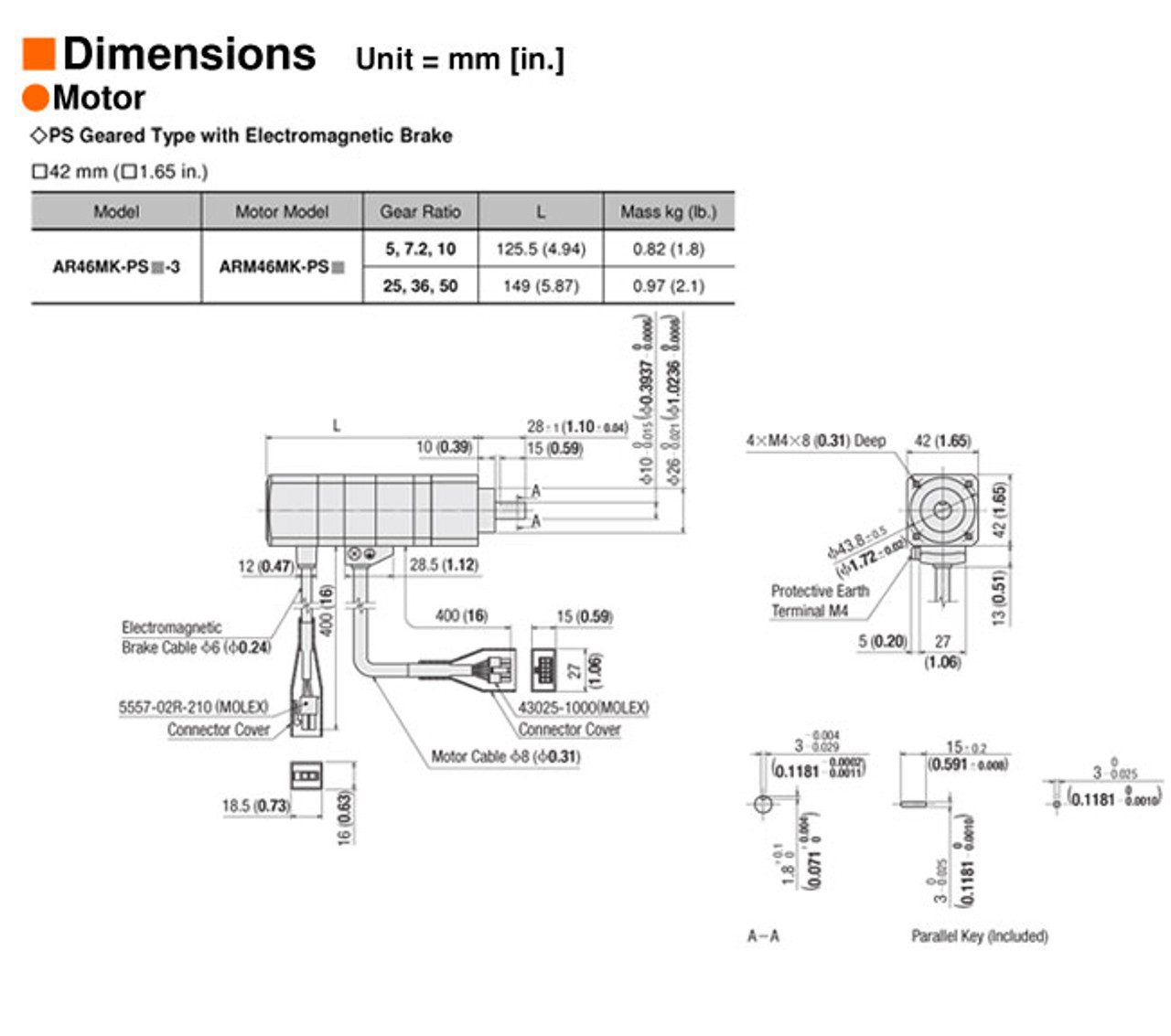 AR46MK-PS50-3 - Dimensions