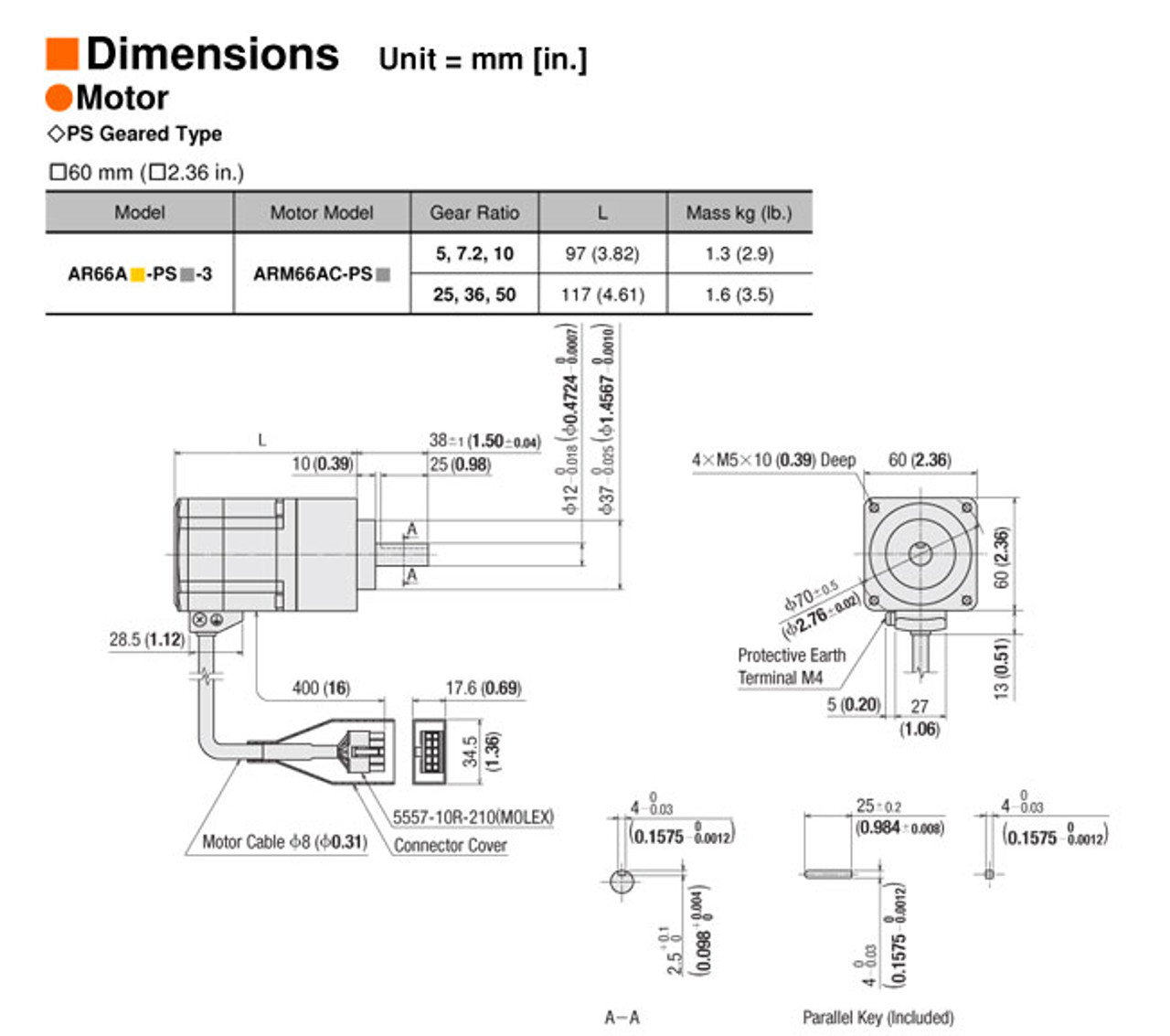 AR66AA-PS10-3 - Dimensions