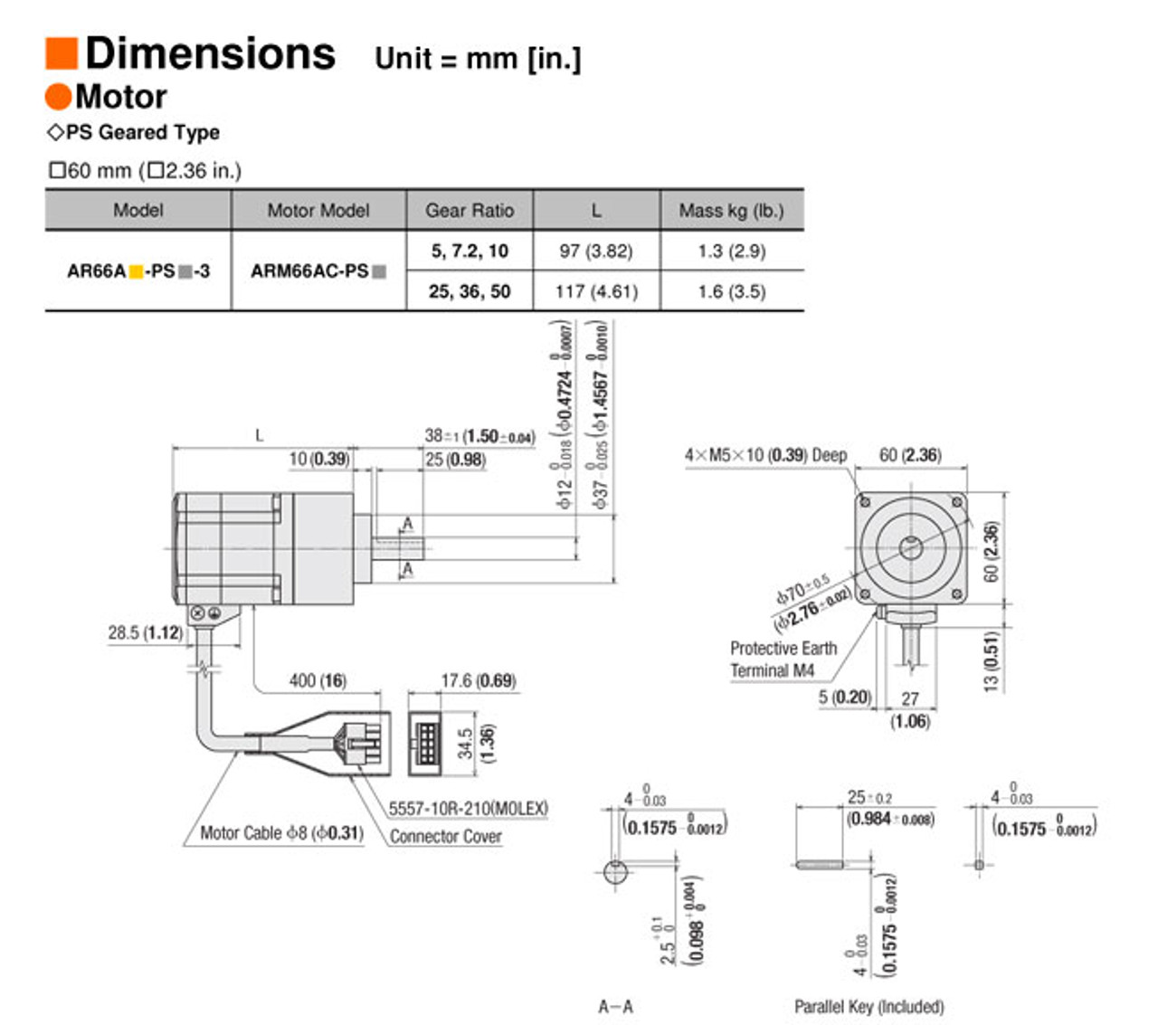 AR66AA-PS25-3 - Dimensions