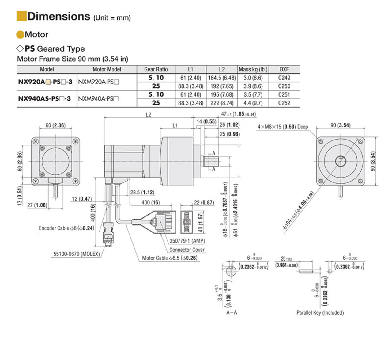 NX920AC-PS10-3 - Dimensions