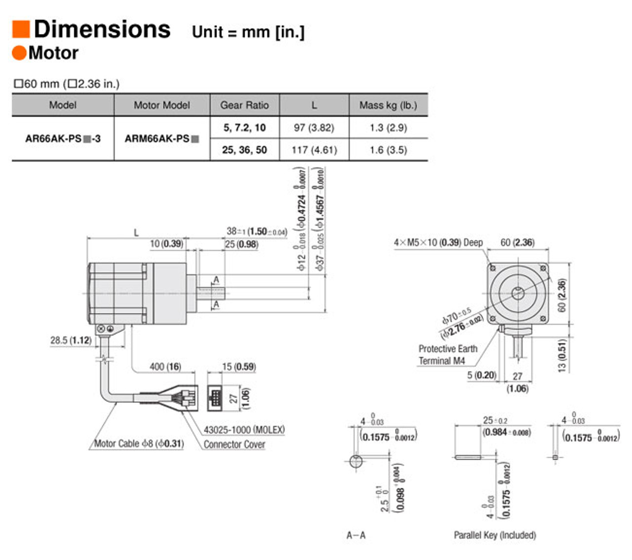 AR66AK-PS25-3 - Dimensions