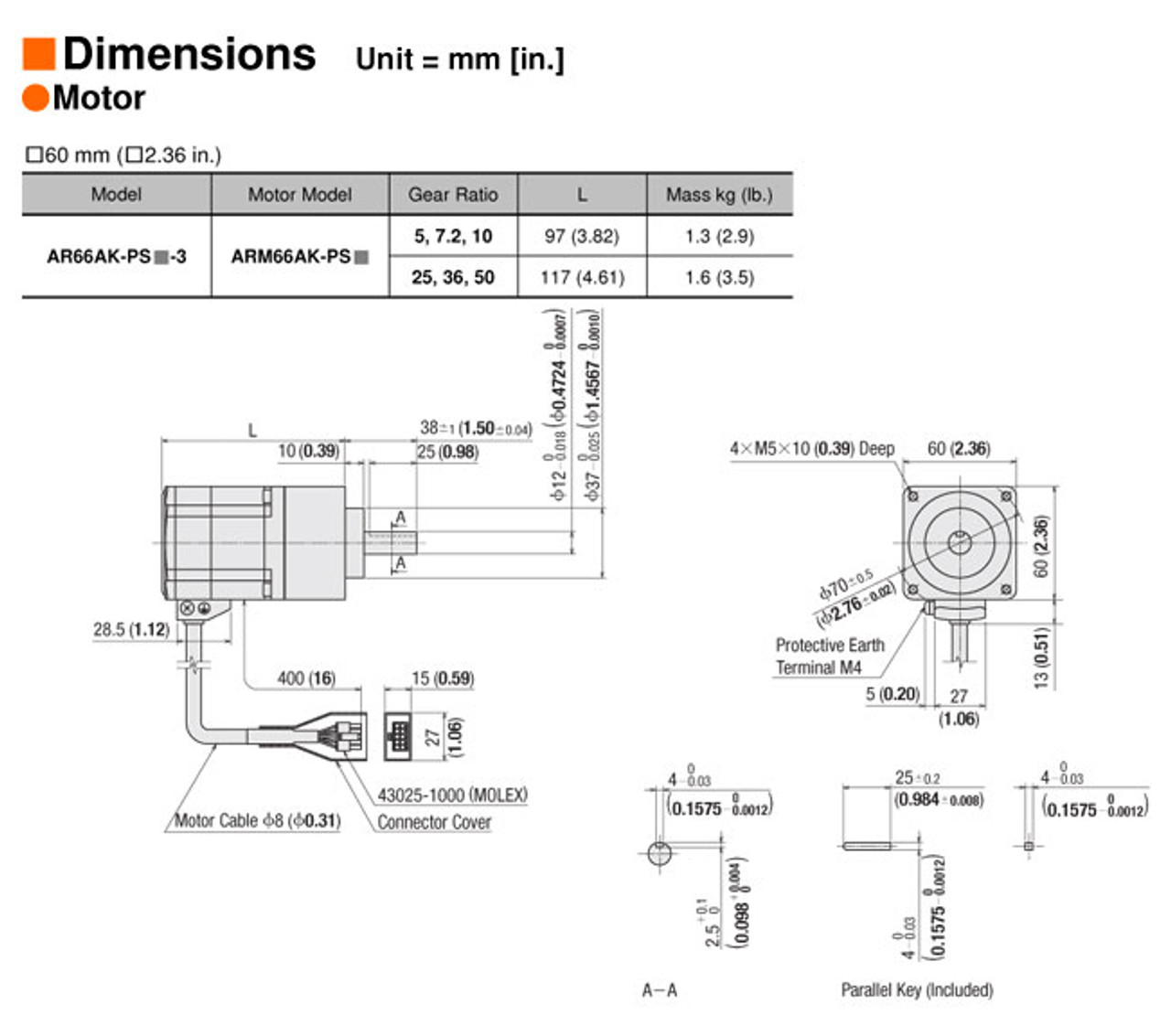 AR66AKD-PS10-3 - Dimensions