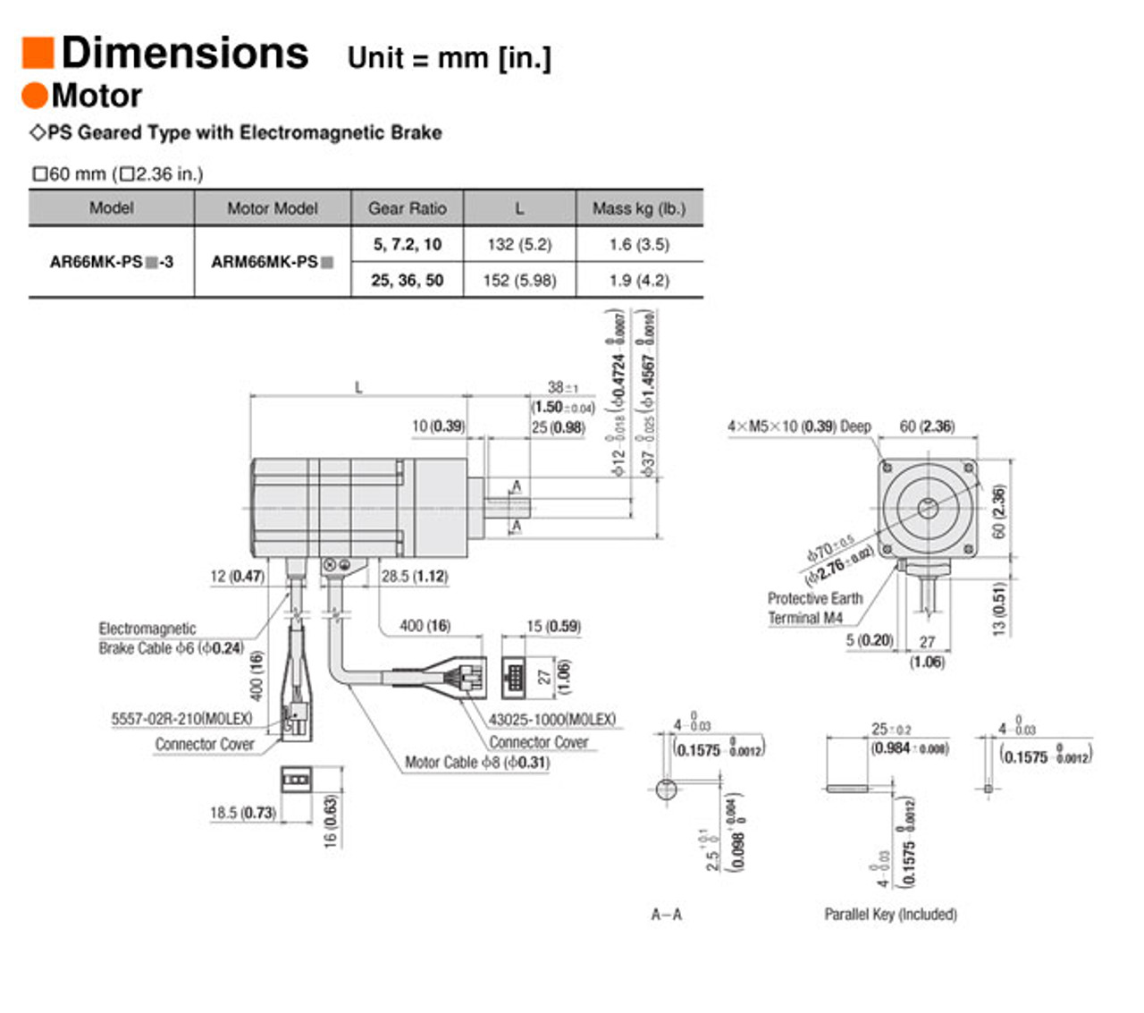 AR66MK-PS25-3 - Dimensions