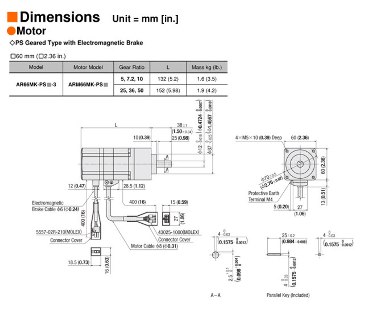 AR66MKD-PS36-3 - Dimensions
