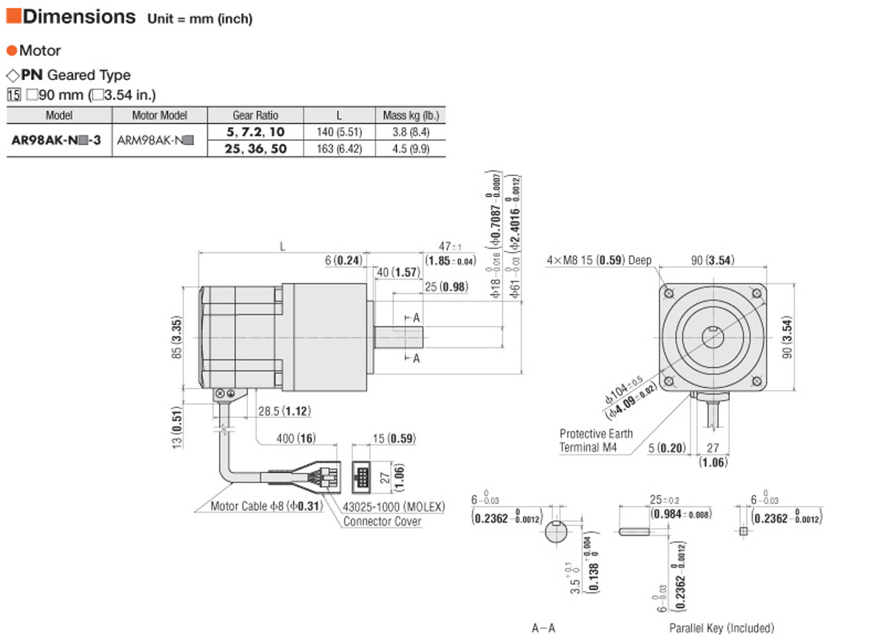 AR98AK-N36-3 - Dimensions