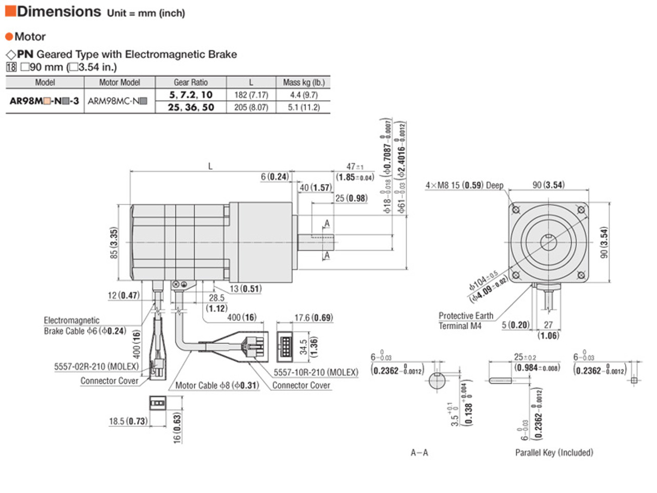 AR98MA-N36-3 - Dimensions