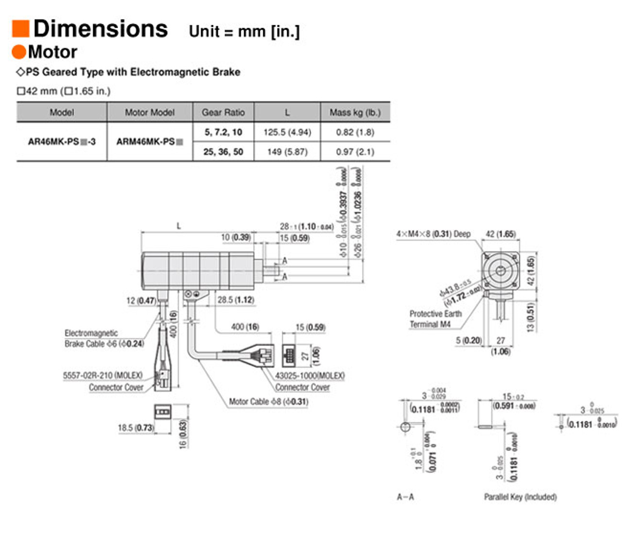 ARM46MK-PS36 - Dimensions