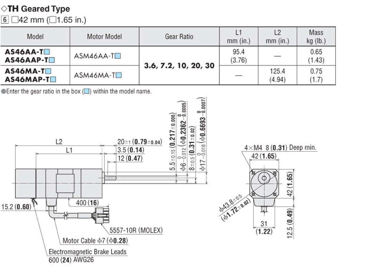 ASM46AA-T10 - Dimensions