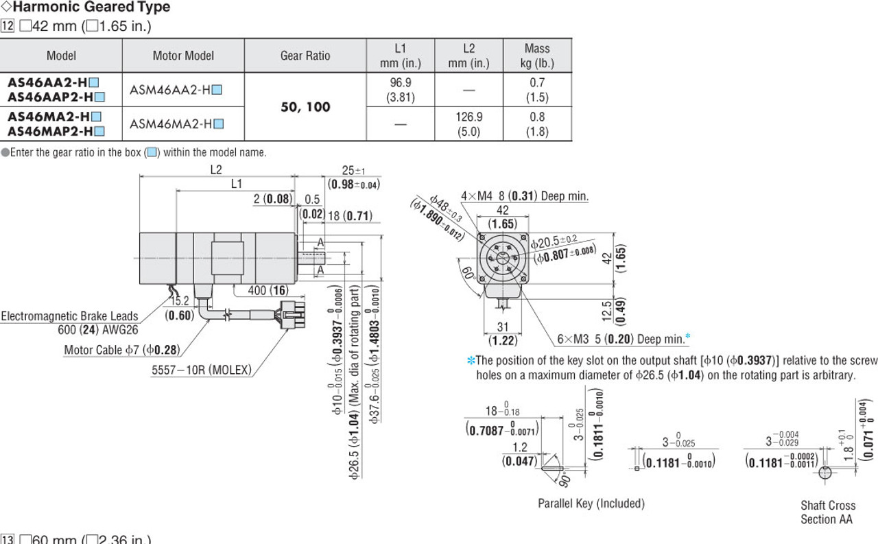 ASM46AA2-H50 - Dimensions