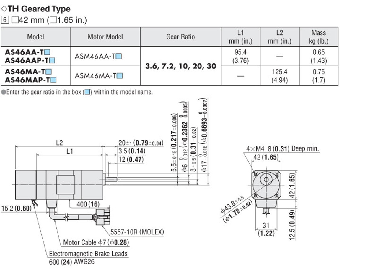 ASM46MA-T10 - Dimensions