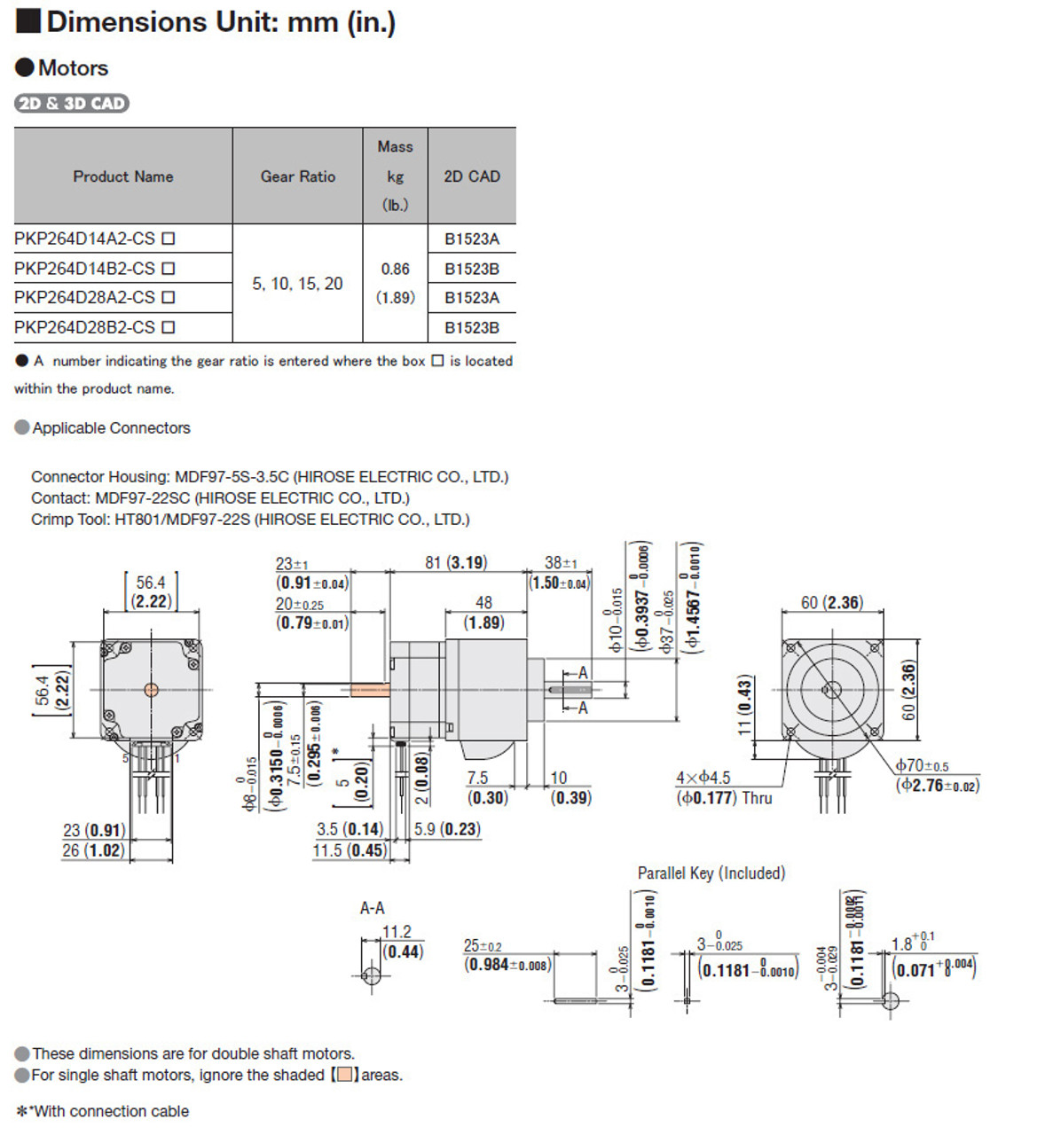 PKP264D28B2-CS10 - Dimensions