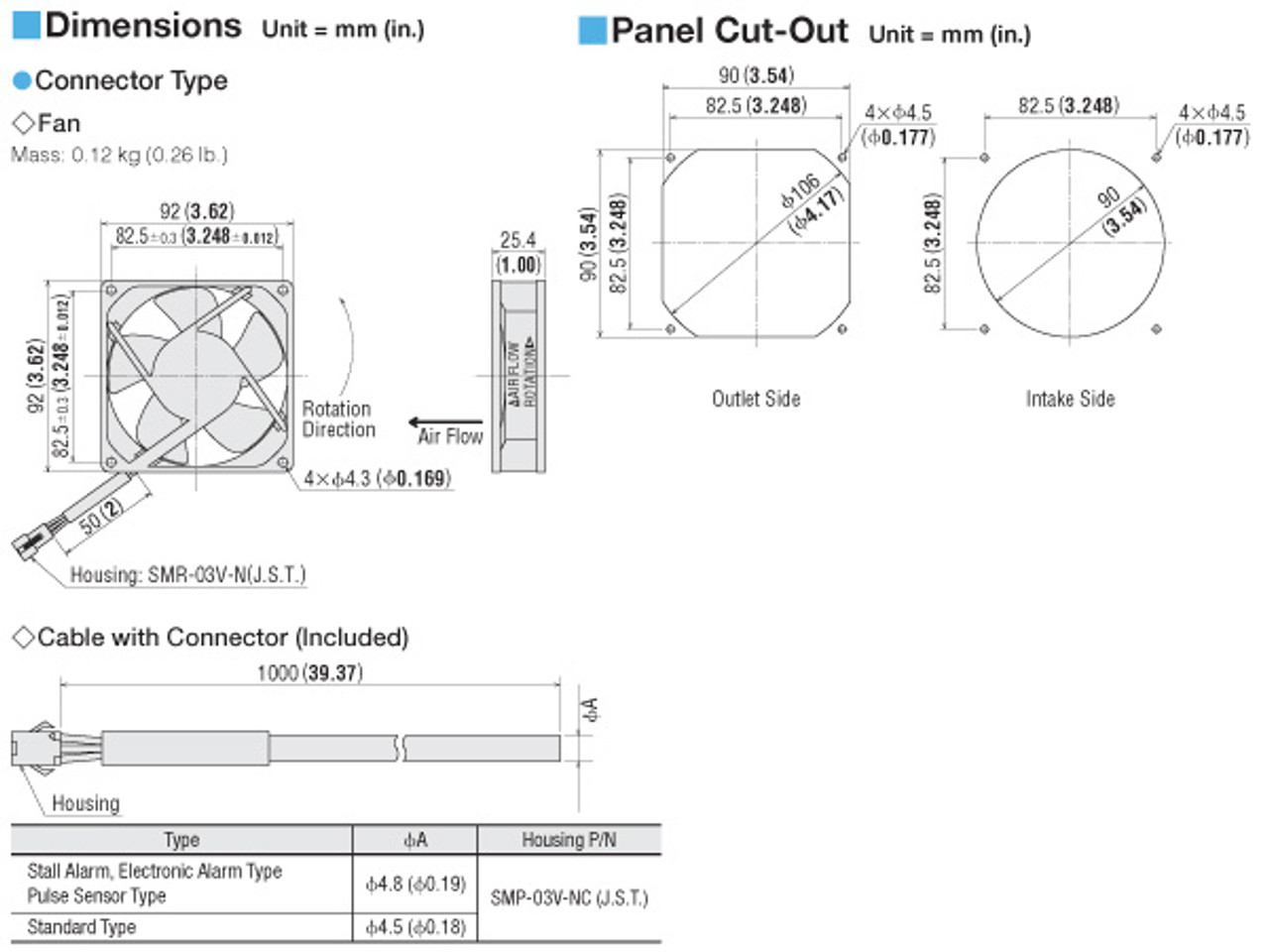 T-MD925A-24LHG - Dimensions