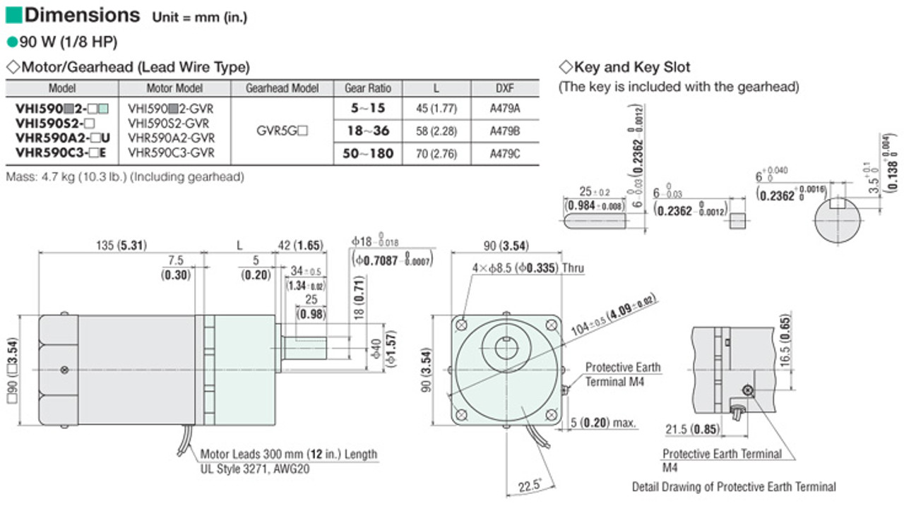 VHR590C3-GVRE - Dimensions