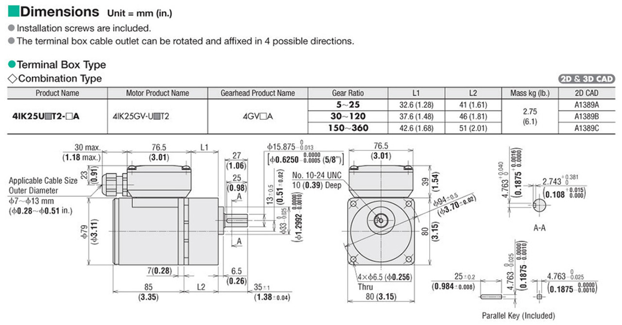 4IK25UCT2-100A - Dimensions