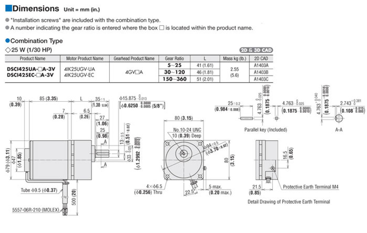 4IK25UUA-100A - Dimensions