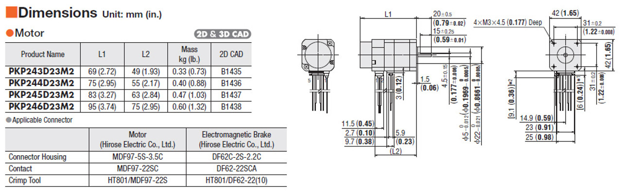 PKP246D23M2 - Dimensions