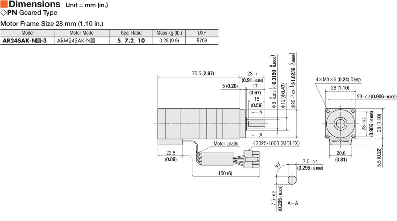 AR24SAK-N10-3 - Dimensions