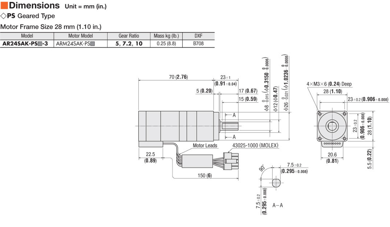 AR24SAKD-PS10-3 - Dimensions