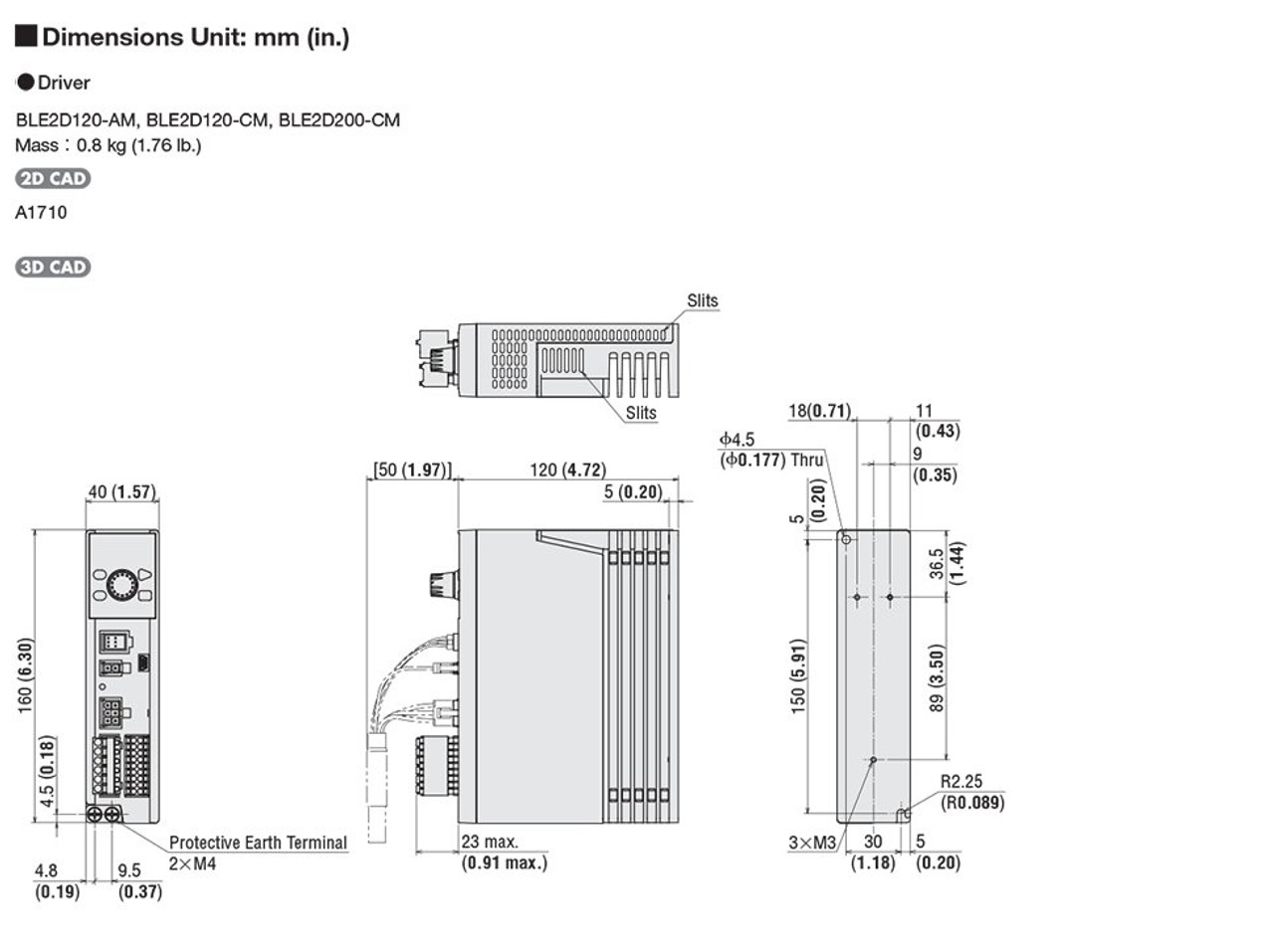 BLE2D60-AM - Dimensions