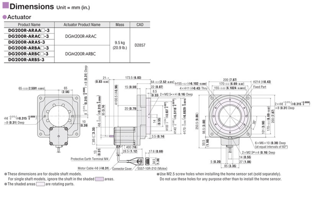 DG200R-ARBA2-3 - Dimensions