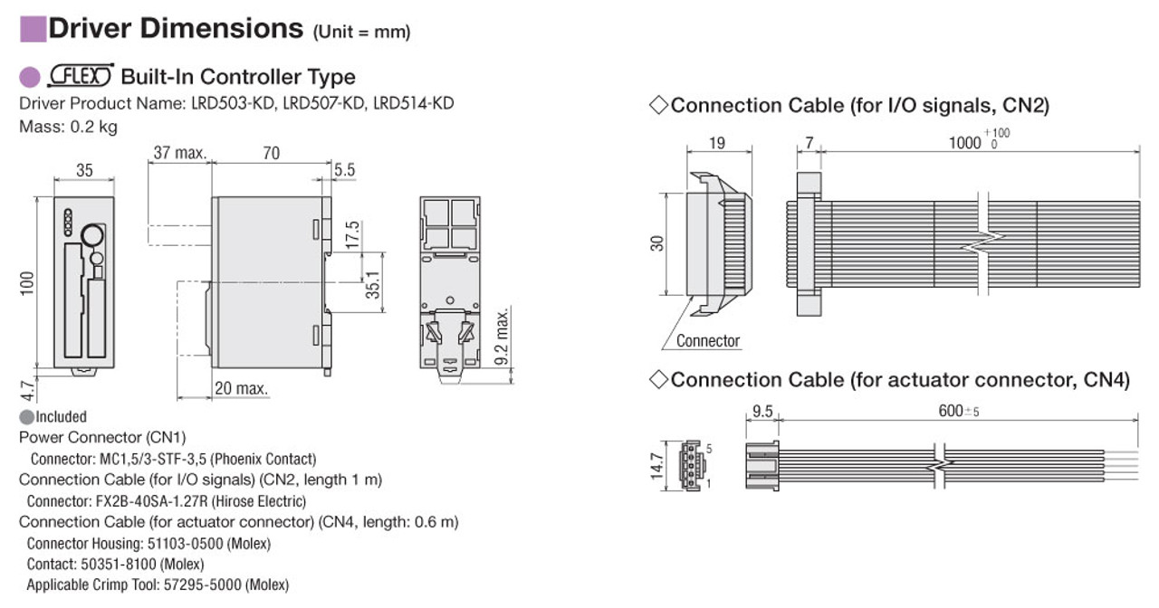 DRL20G-02B1PN-KD - Dimensions