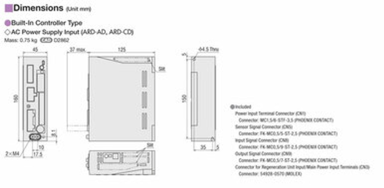 EAC4W-E05-ARMAD-3-G - Dimensions