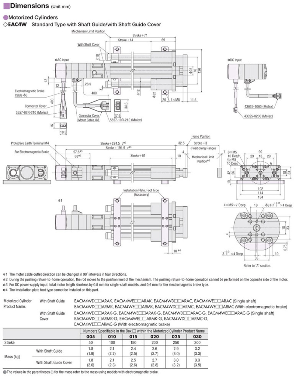 EACM4WE05ARAC-G - Dimensions