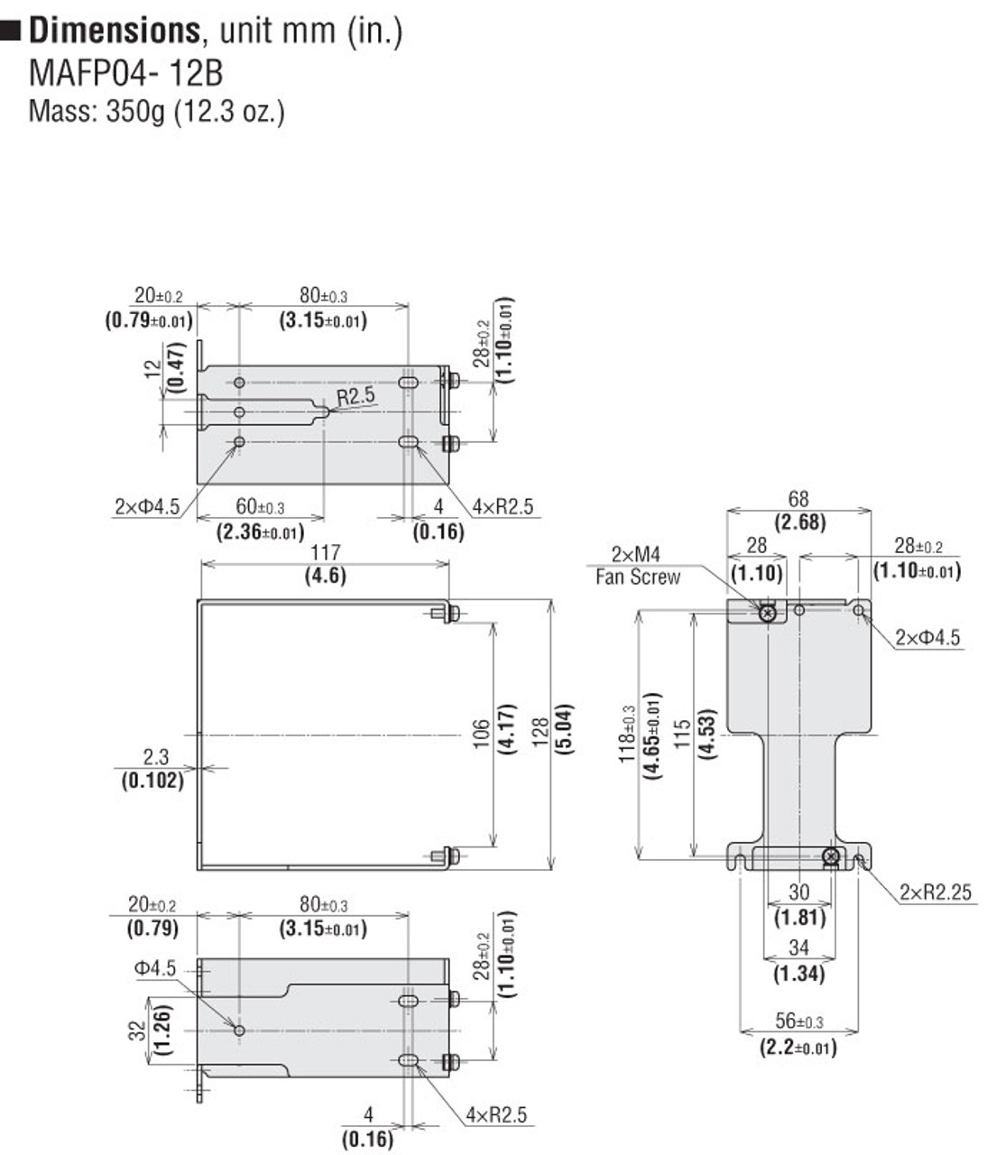 MAFP04-12B - Dimensions