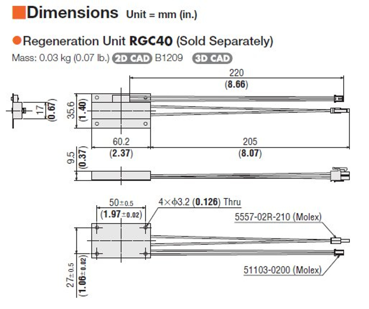 RGC40 - Dimensions