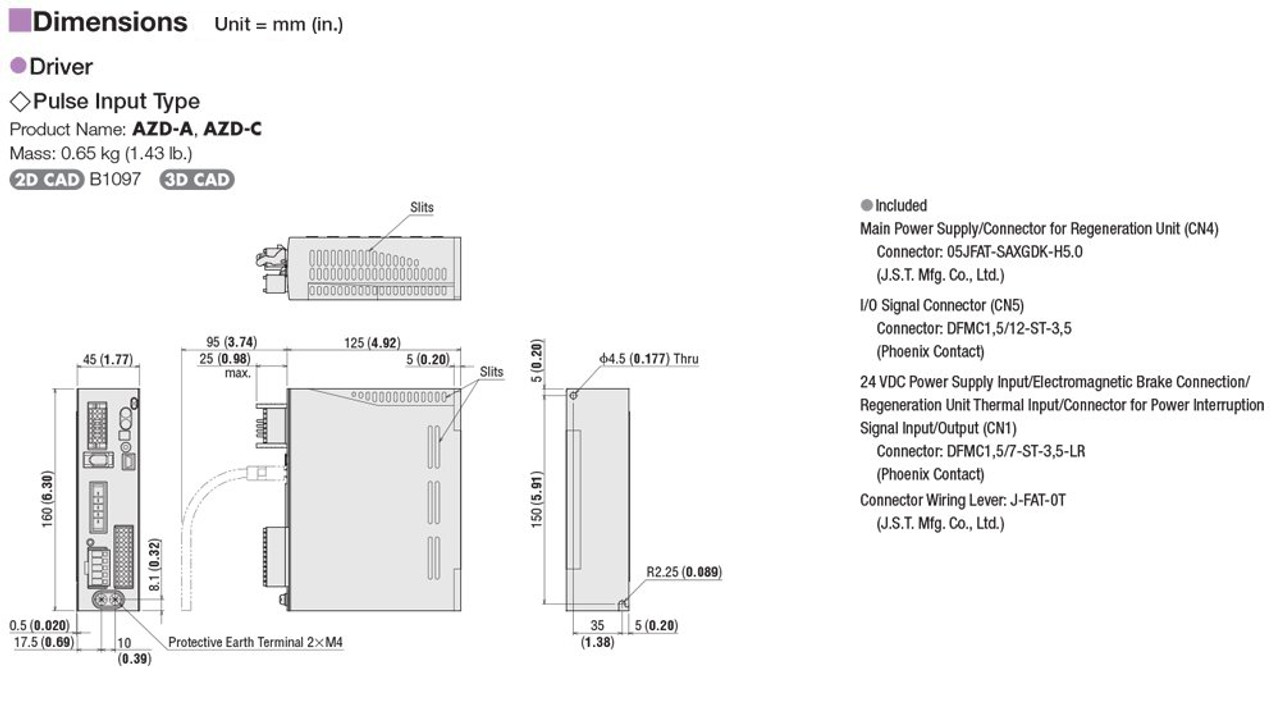 EAC4RW-E25-AZMA-G - Dimensions