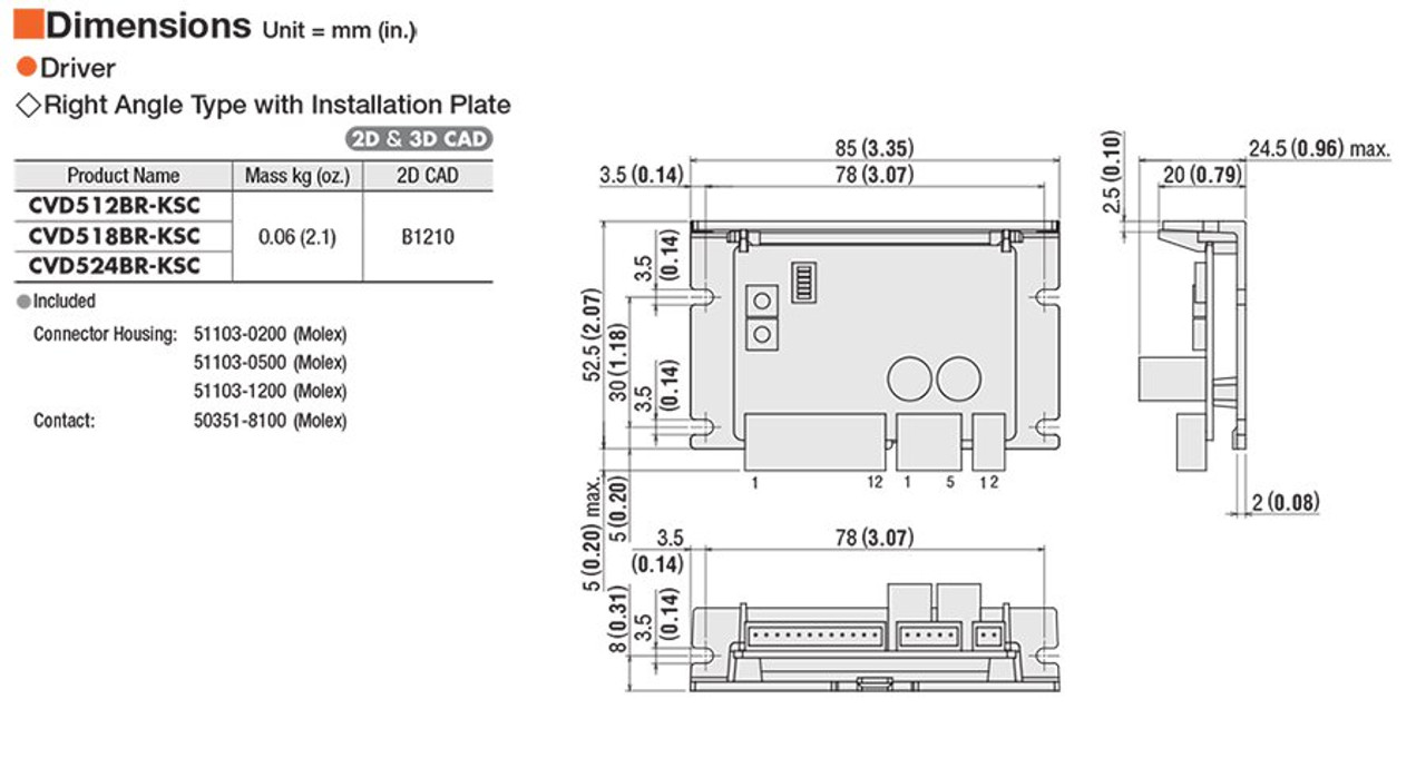 CVD524BR-KSC - Dimensions