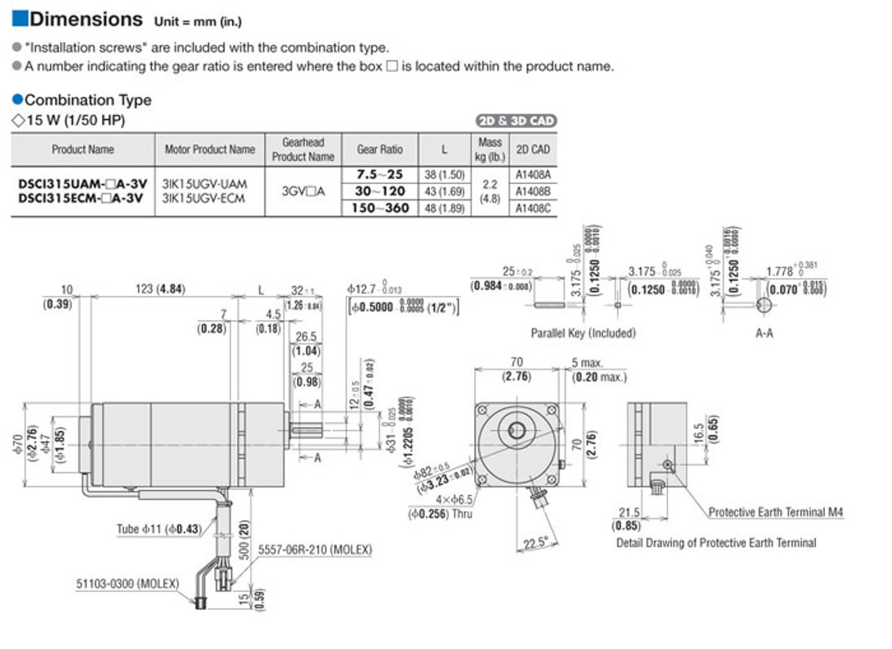 3IK15UUAM-12.5A - Dimensions