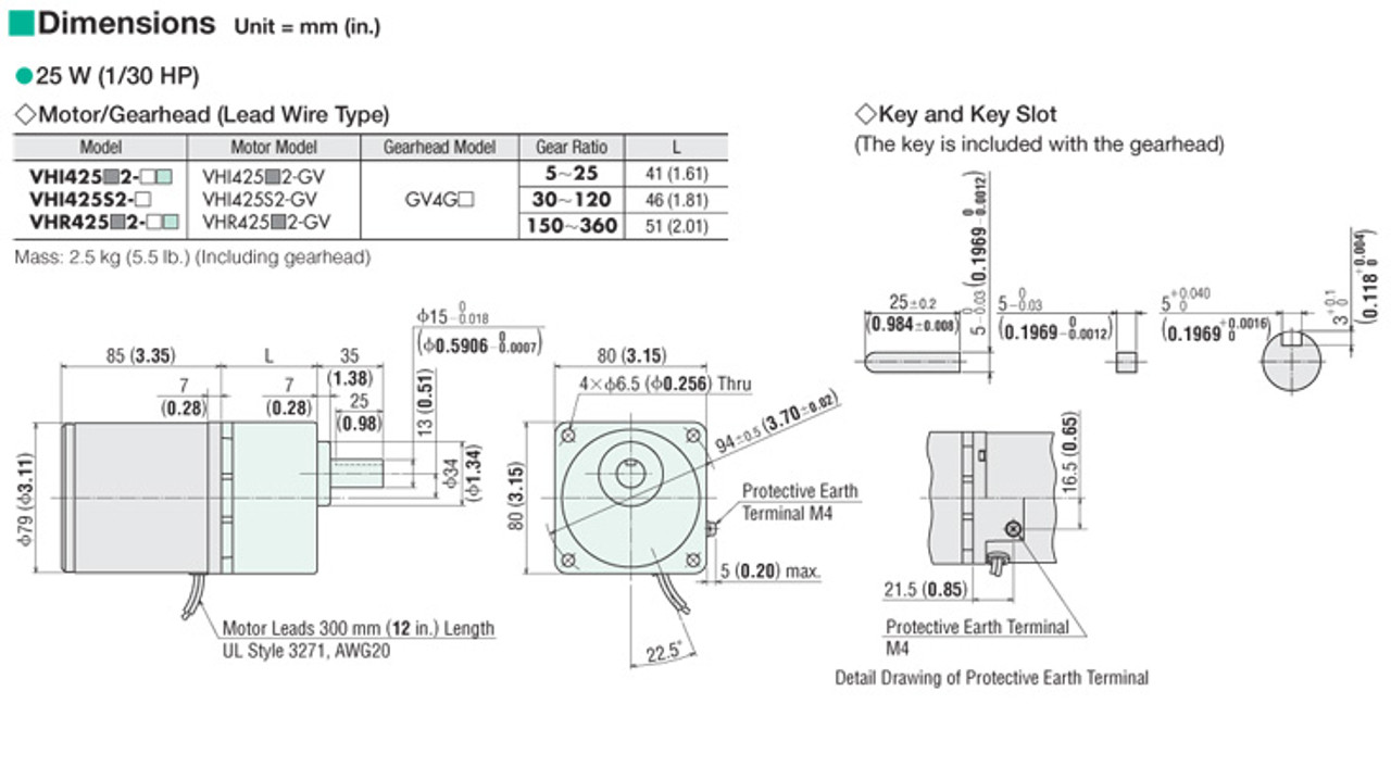 VHR425C2-GVE - Dimensions