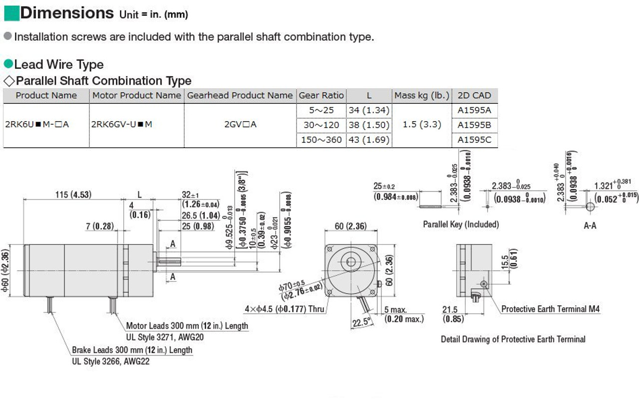 2RK6UCM-12.5A - Dimensions