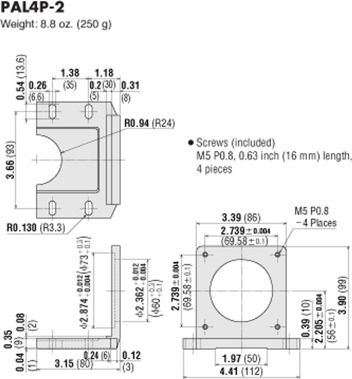 PAL4P-2 - Dimensions