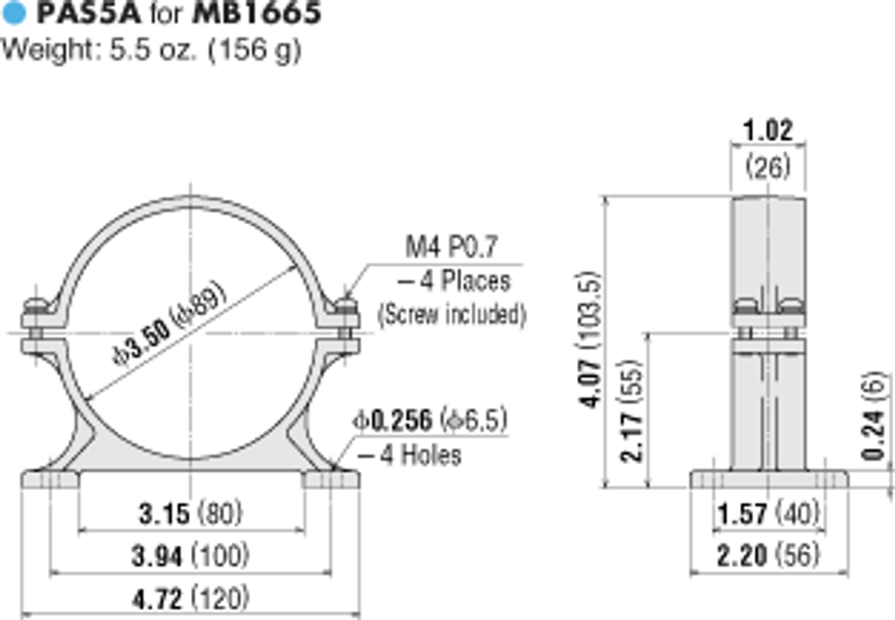 PAS5A - Dimensions