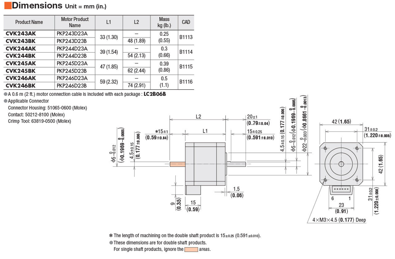 CVK244AK - Dimensions